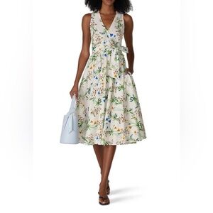 Marissa Webb Cream Floral Dress with Multicolor Blooms